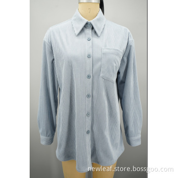 Classic color series corduroy single-breasted shirt
